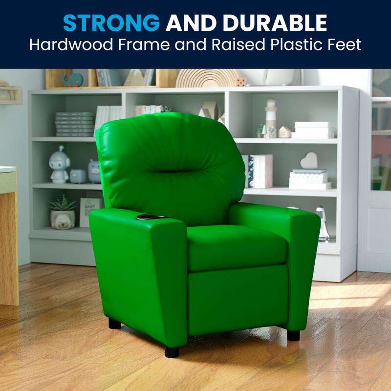 Contemporary Kids Recliner with Cup Holder