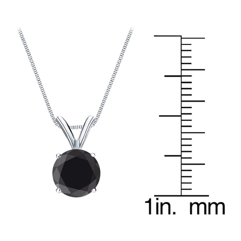 Auriya 1ctw Solitaire Black Diamond Necklace 14k Gold