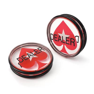 GSE™ 3" Casino Dealer Puck. Double-Sided Clear Acrylic Dealer Button. Texas Hold'em Poker Accessories - Button