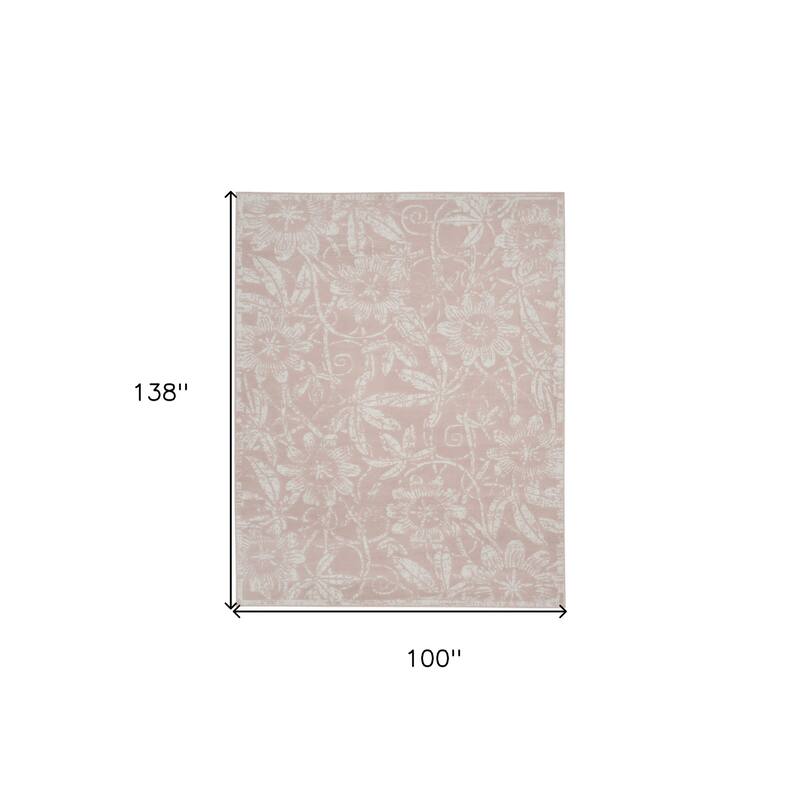 Power Loomed Distressed Floral Traditional Non Skid Stain Resistant Area Rug - 138' X '100' X '0.39