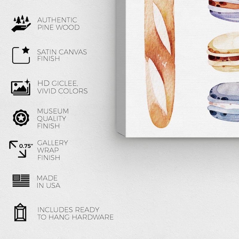 Wynwood Studio 'Petit Desserts' Food and Cuisine Wall Art Canvas Print Pastry - Brown, Purple