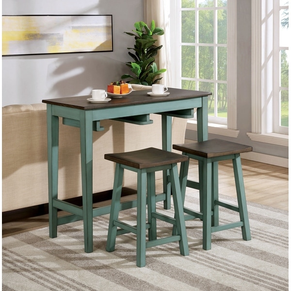 Flaros Transitional Solid Wood 3 Piece Bar Table Set by Furniture