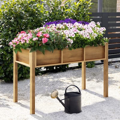 Moasis Poly Wood Raised Garden Bed Planter Box Stand for Backyard Patio Balcony