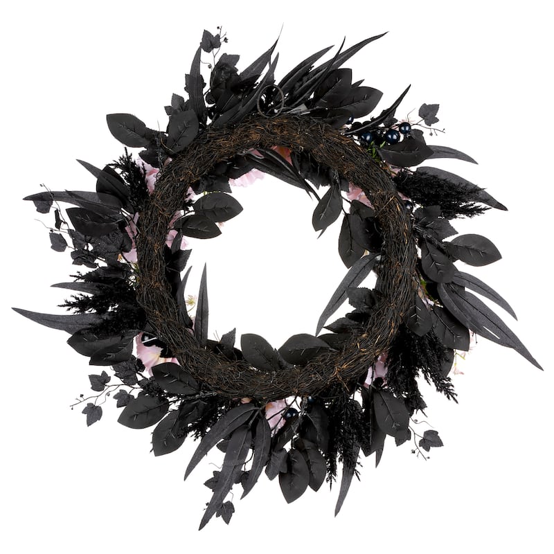 National Tree Company 26" Artificial Pretty Morbid Pink Carnation Halloween Wreath - 26 in