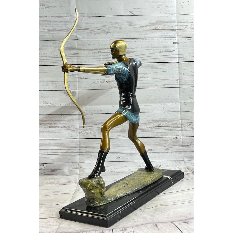 Robin Hood Medieval English British Archer Longbow Bronze Statue Sculpture Signed Ltd Edition