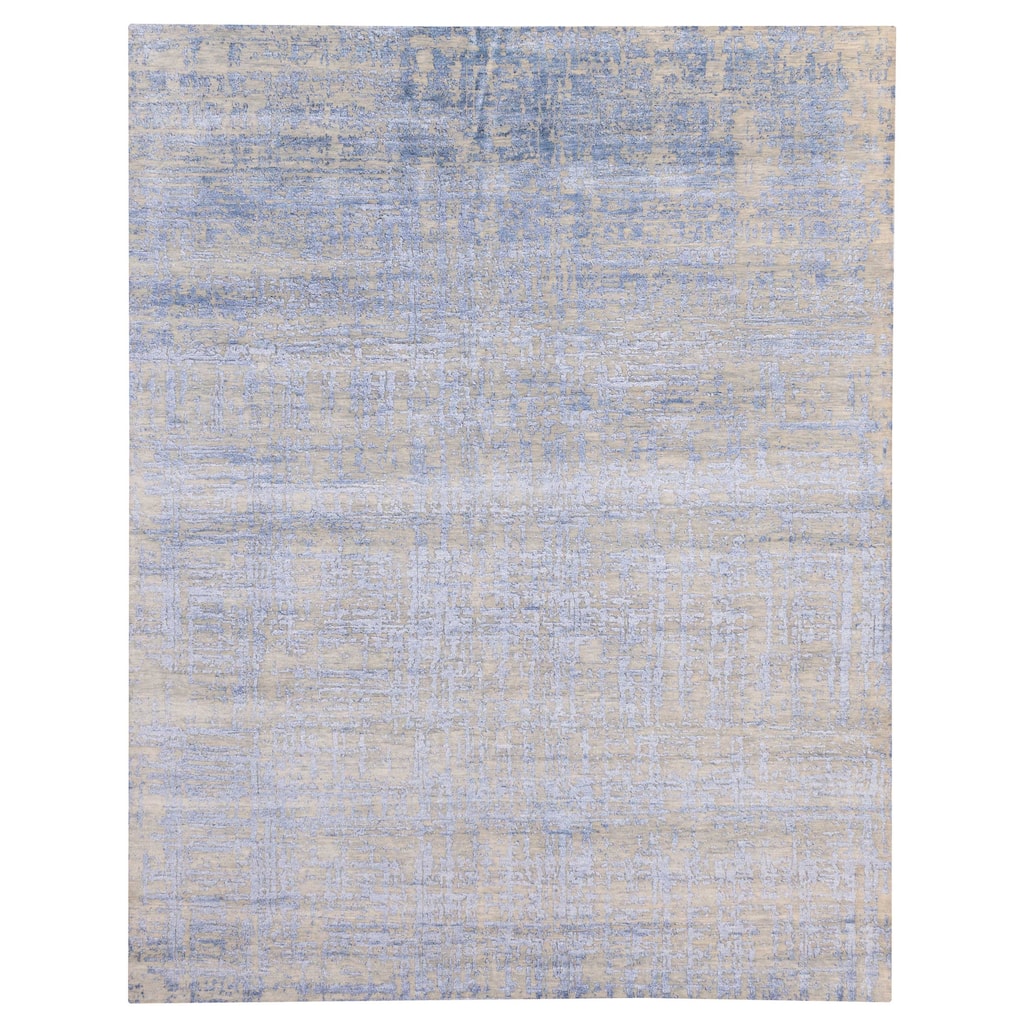 ECARPETGALLERY Hand-knotted Legacy Dark Blue Silk, Wool Rug - 8'0 x 10'0