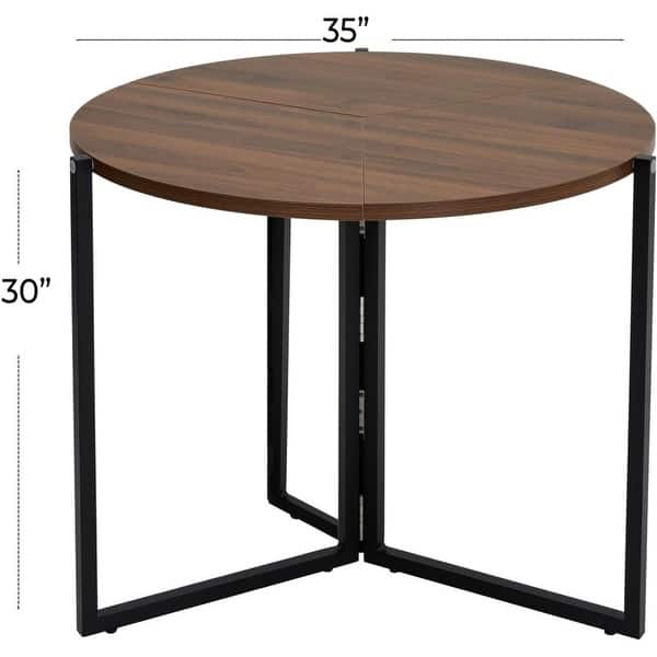 Aria Home 35 Inch Folding Table Round Trifold Multi Use Space Saving