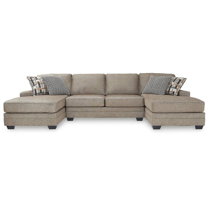 Signature Design by Ashley Cannonbrook Brown 3-Piece Sectional with Chaise - 139" W x 69" D x 40" H