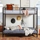 preview thumbnail 1 of 12, Walker Edison Tussock Black Steel Bunk Bed and Futon Black