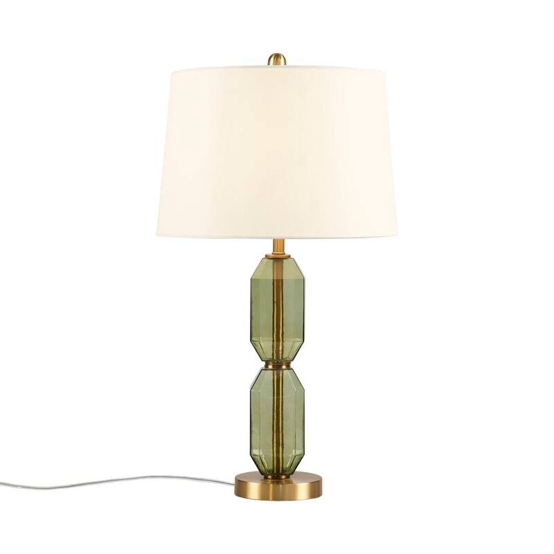 Faceted Green Glass Table Lamp Green See below
