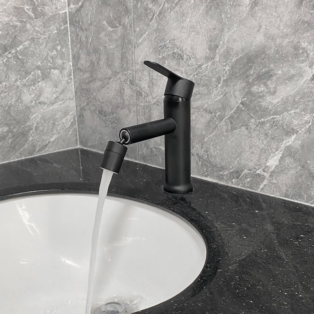 Modern Single Handle Bathroom Sink Faucet with Aerator, Silent and Splash Proof, Adjustable Water Temperature and Flow