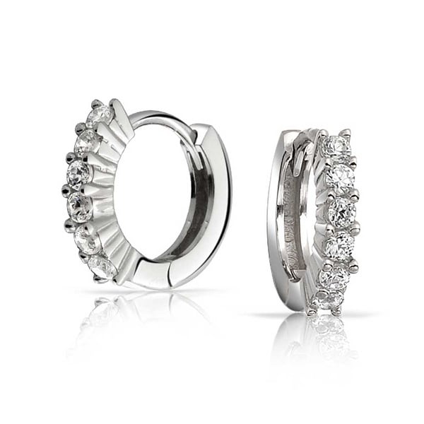 Bling Jewelry 925 Silver Cubic Zirconia Small Hoop Ear Bling Jewelry 925 Silver Cubic Zirconia Small Hoop Ear Hugger Earrings