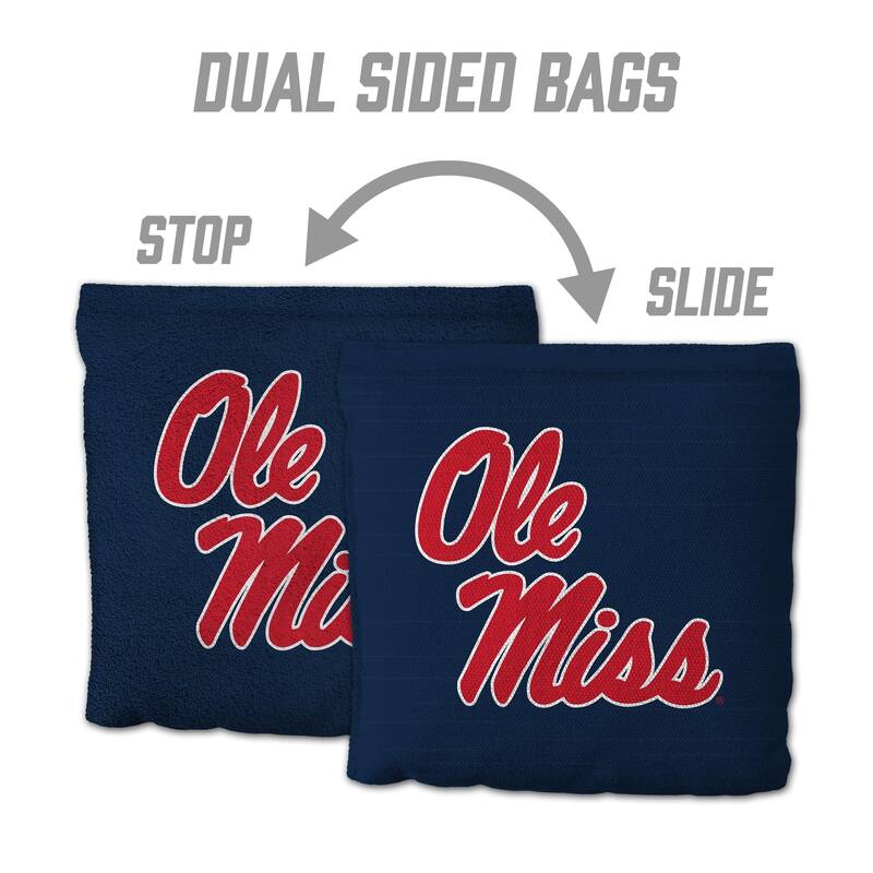 Mississippi Rebels NCAA Dual Sided Pro Stop & Slide Cornhole Bags