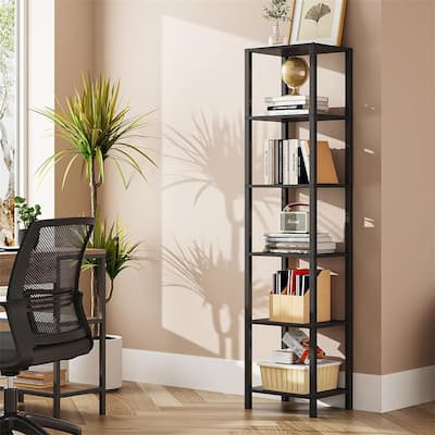 6 Tier Tall Book Shelf - 10.7"D x 15"W x 65.3"H