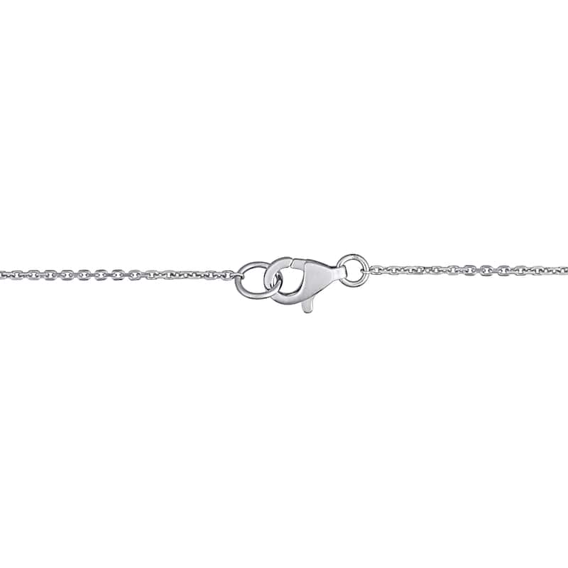 Miadora 14k White Gold Aquamarine and 1/6ct TDW Diamond 5-Stone Bar Necklace