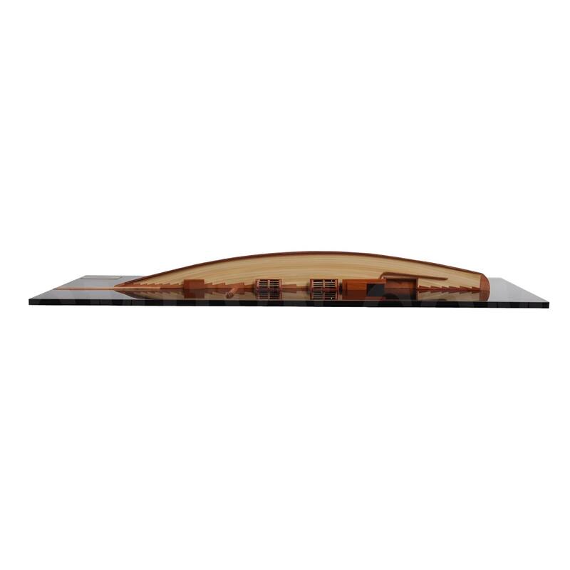 HomeRoots 12" Black and Green c1898 Pen Duick Half-Hull Hand Painted Decorative Boat - 35.5' X '12' X '0.5
