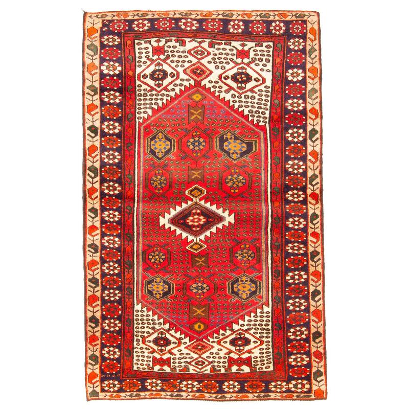ECARPETGALLERY Hand-knotted Anadol Red Wool Rug - 4'1 x 6'9