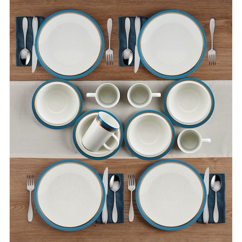 Pfaltzgraff Ezra Blue 16-Piece Dinnerware Set, Service for 4 - 16PC