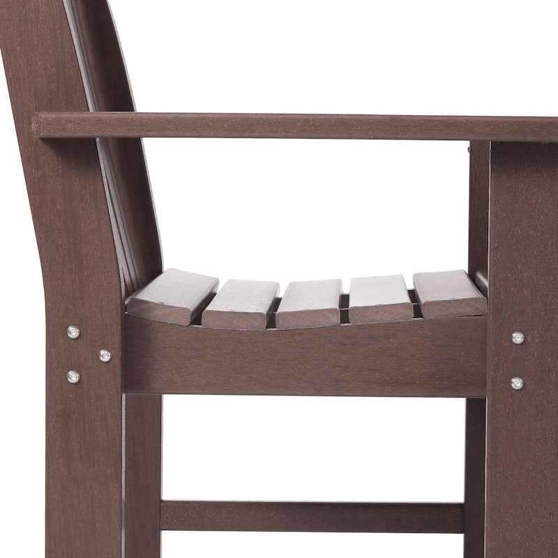 Laguna 6-Piece Outdoor Patio Rectangle Table Garden Arm Chair Dining Set With Bench