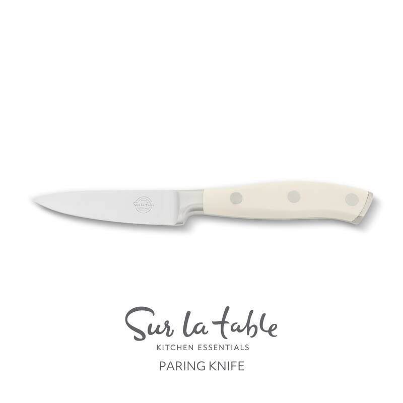 Sur La Table Kitchen Essential Tasting Kitchen German Steel Forged Full Tang Prfessional Knife with White Handle - Paring