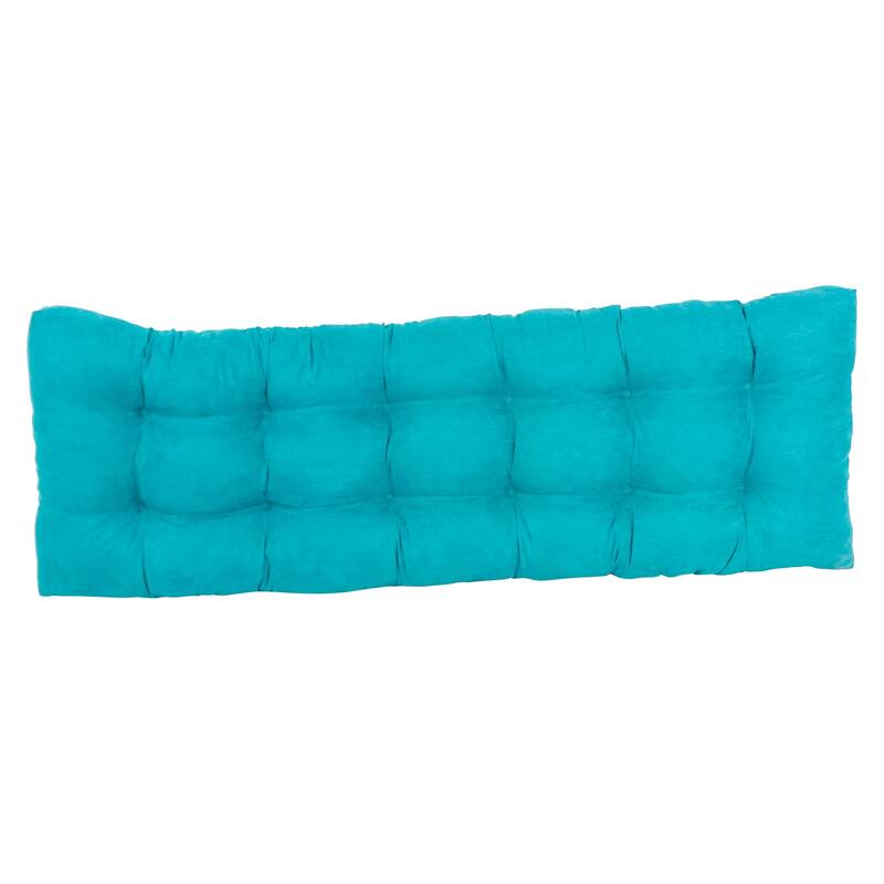 Solid Microsuede Tufted Indoor Bench Cushion (Multiple widths from 42 to 60 inch)