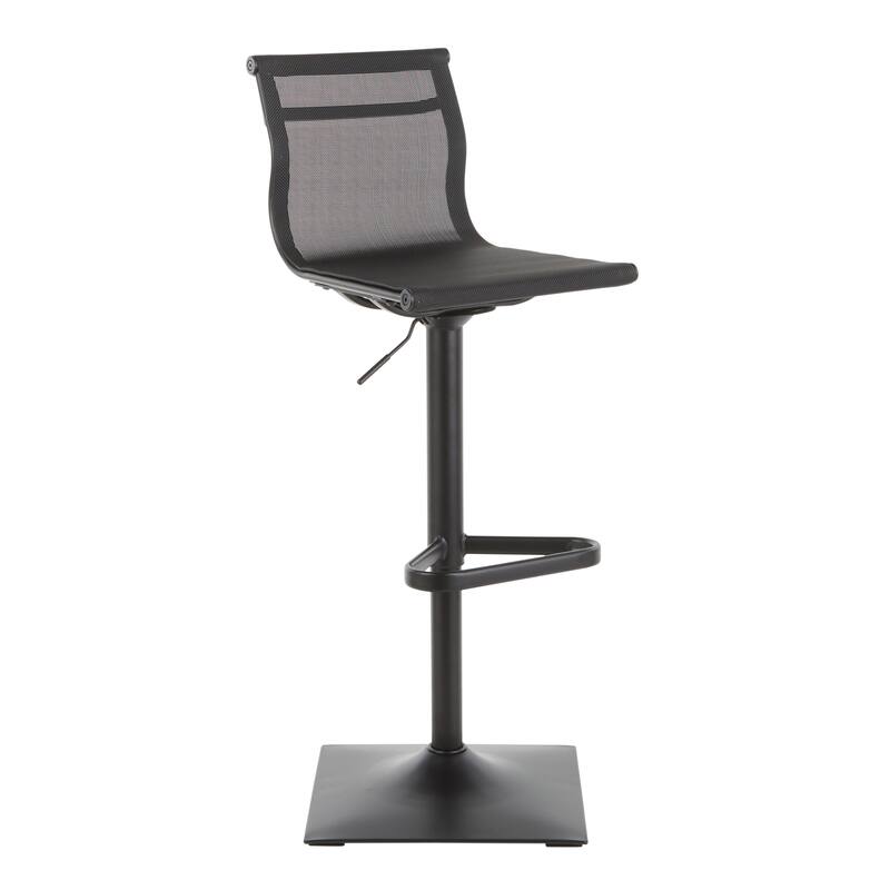 Porch & Den Bixby Adjustable Bar Stool in Black Metal