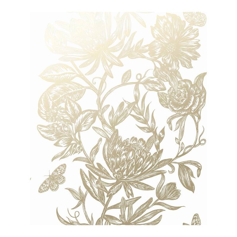 Advantage Marquis Gold Floral Wallpaper - 20.5 x 396 x 0.025