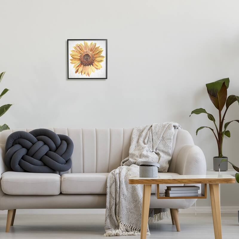 Stupell Vivid Yellow Sunflower Petals Aerial View Flower Framed Wall Art, Design by Michele Norman