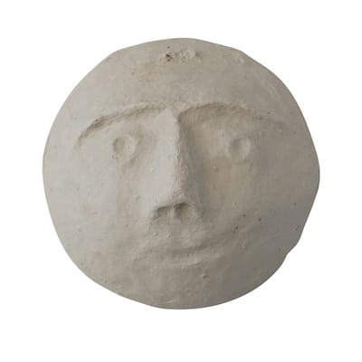 Paper Mache Moon with Face Wall Décor - 8.0"L x 8.0"W x 3.5"H