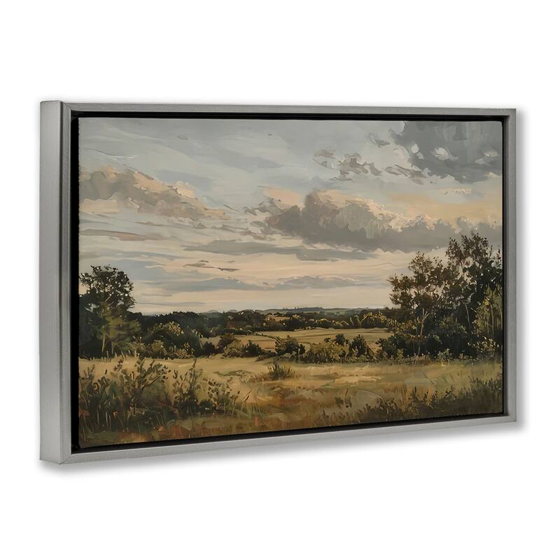 Stupell Evening Light Countryside Framed Floater Canvas Wall Art Design By LSR Creative Studio