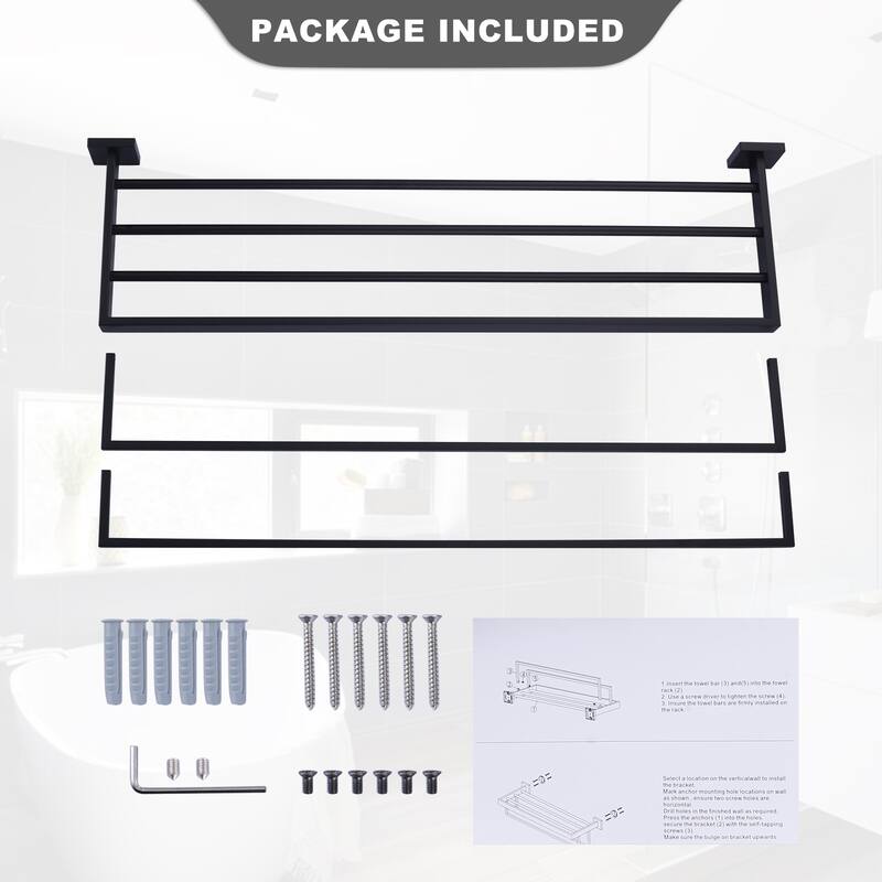WOWOW 2-Tier Stainless Steel Bath Towel Rack