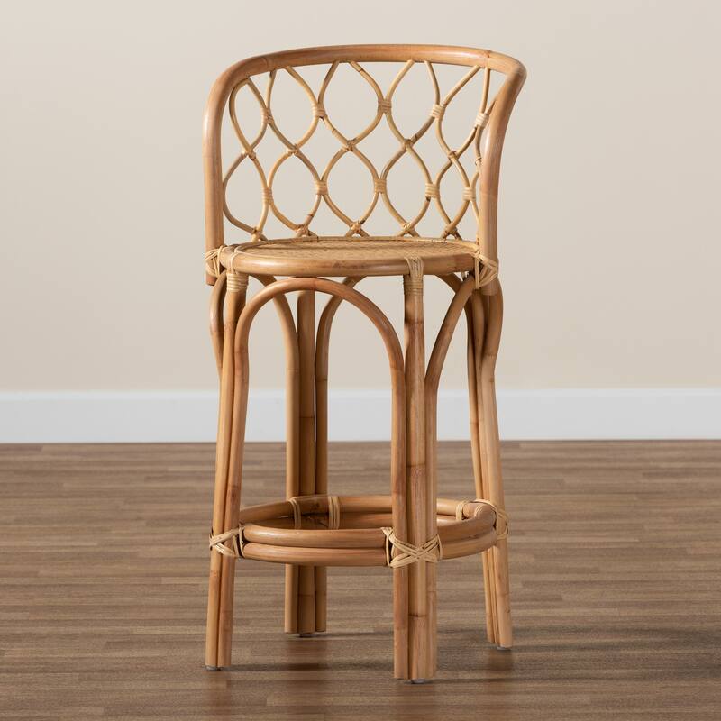 Diana Modern and Contemporary Natural Finished Rattan Counter Stool