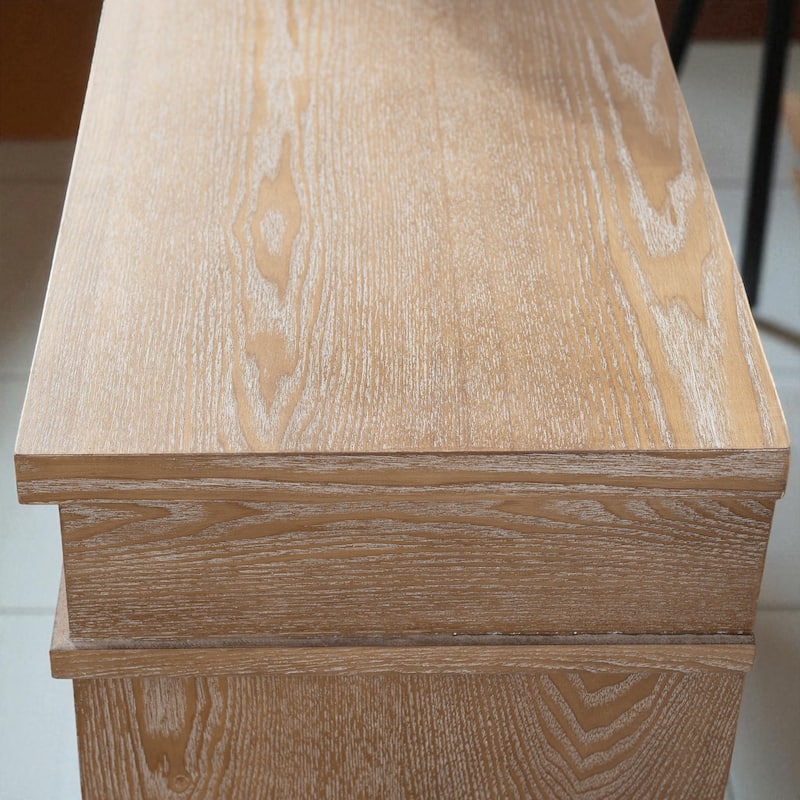 60" Rustic Archway Console Table, Narrow Entryway Table with Arched Legs and Natural Wood Finish