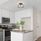 preview thumbnail 6 of 7, LALUZ Modern Farmhouse 1-Light Glass Flush Mount Ceiling Light - L 8"x W 8"x H 11.5"