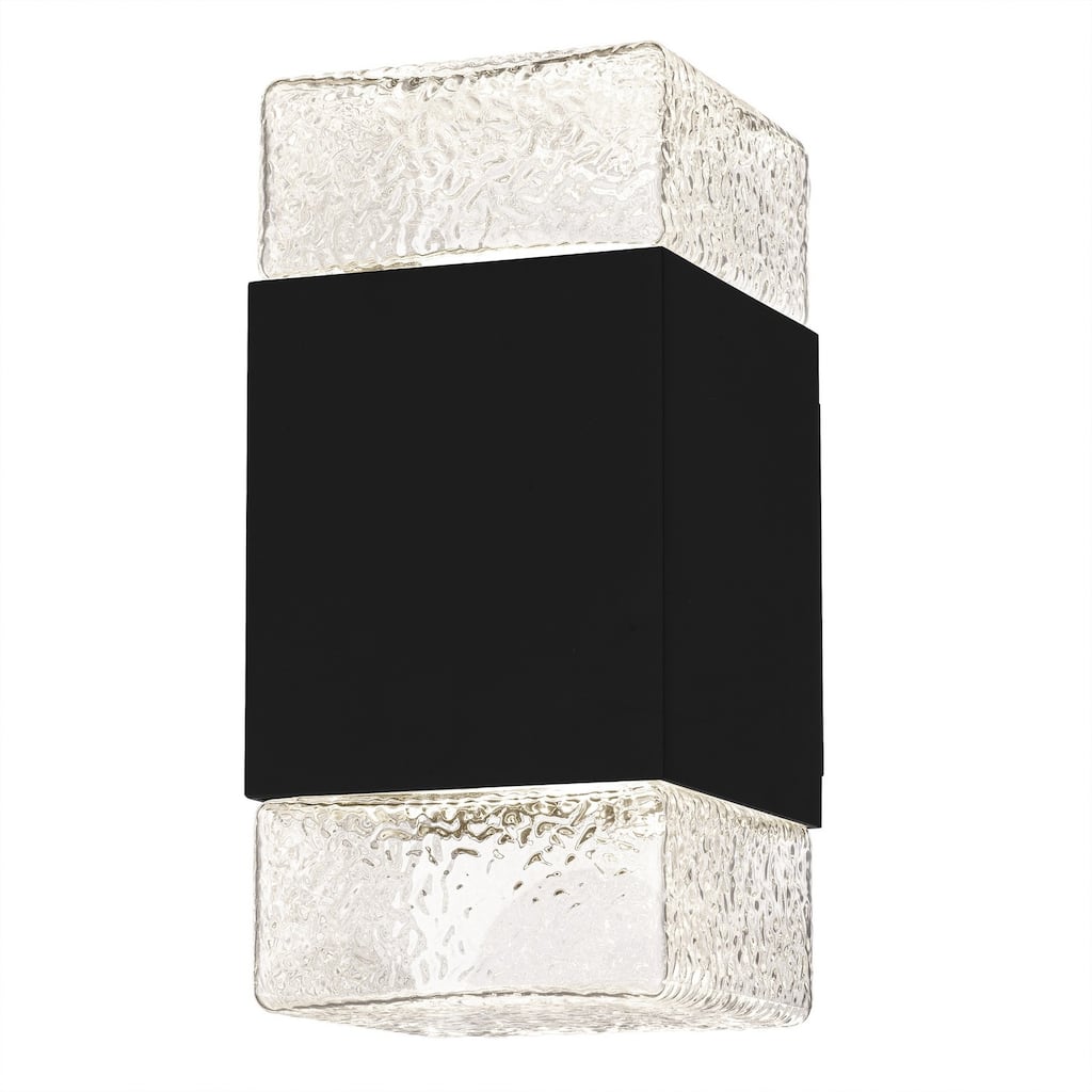 Matte Black LED Outdoor Wall Lantern from the Saxton Collection