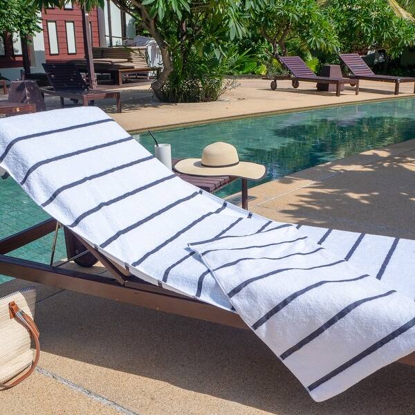 Las Rayas 2Piece Chaise Lounge Towel Covers with Top Pocket 30x85