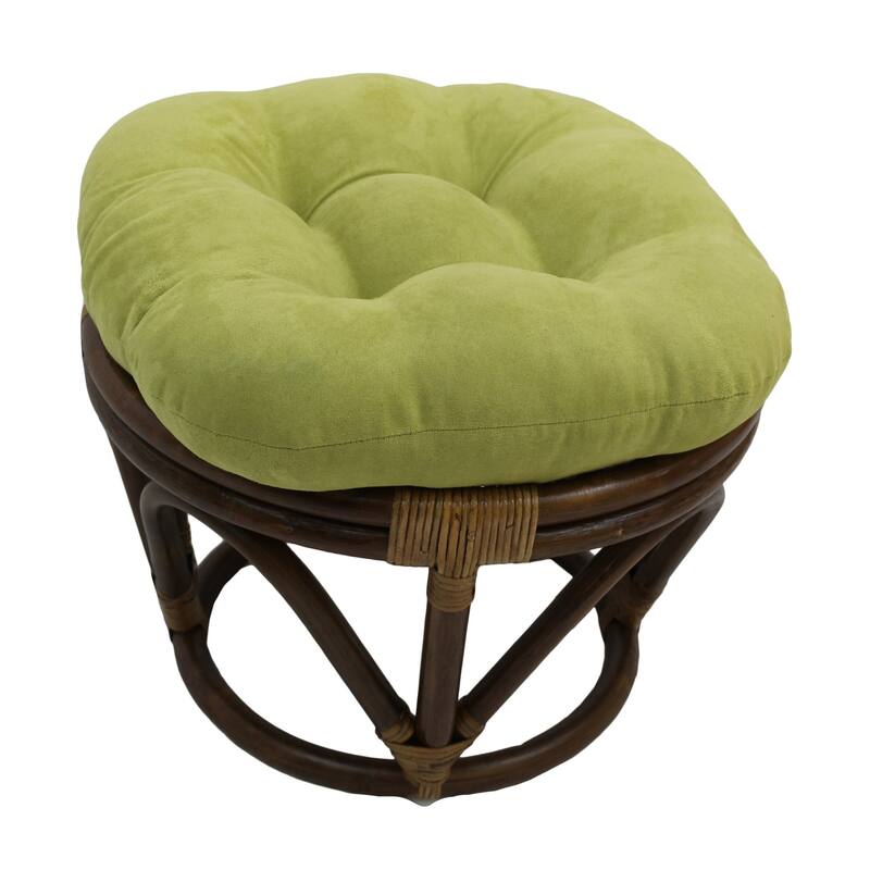 Bali 18-inch Footstool with Microsuede Cushion - Mojito Lime