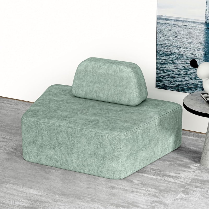 WOWMAX Curved Sofa Oversized Curved Sectional Couch Modular Sectional Sofa Couches For Living Room Apartment Small Spaces - Light Green