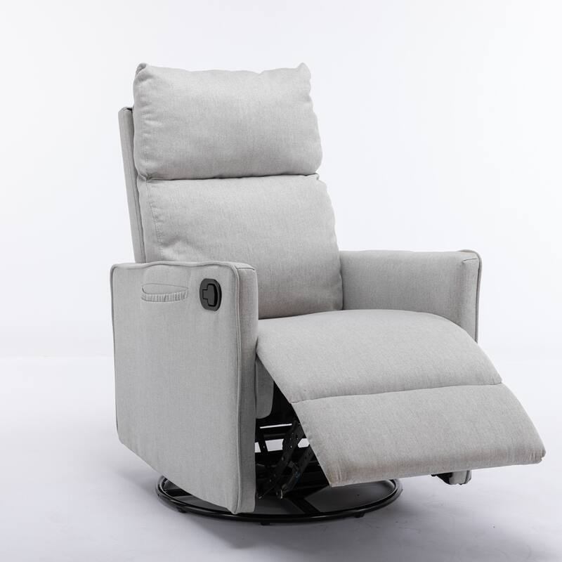 Modern Swivel Rocking Chair With Adjustable Back And Footrest