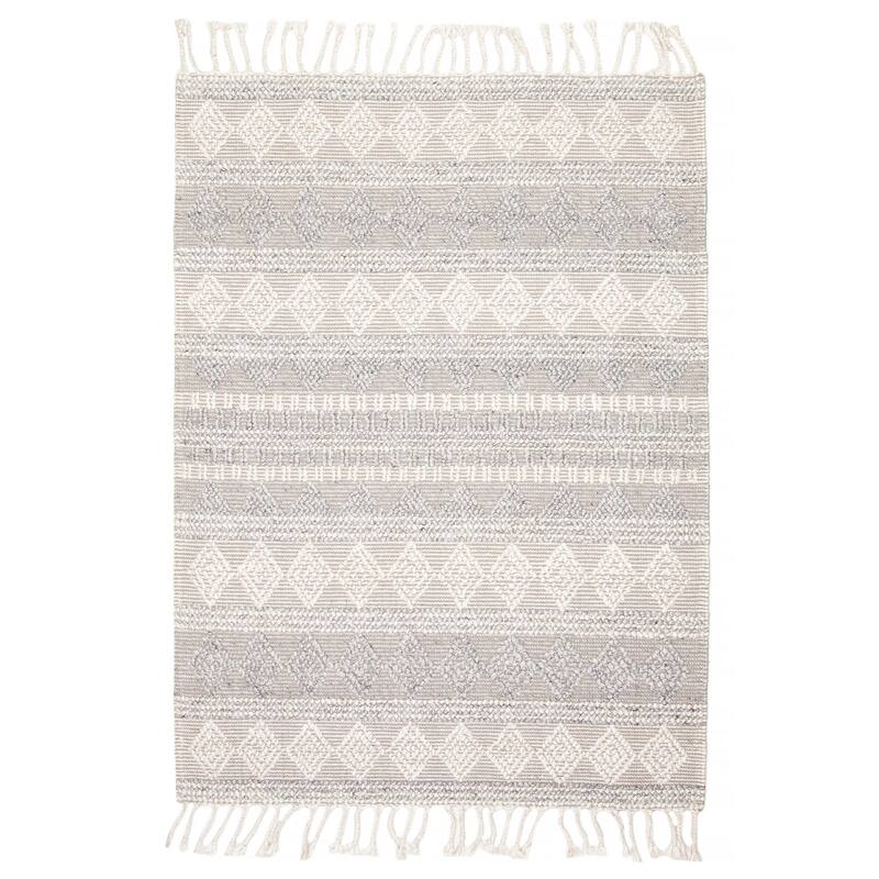 ECARPETGALLERY Braid weave Sienna Grey Wool Rug - 5'3 x 7'4 - Grey - 5'3 x 7'4