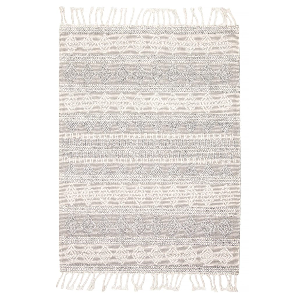 ECARPETGALLERY Braid weave Sienna Grey Wool Rug - 5'3 x 7'4