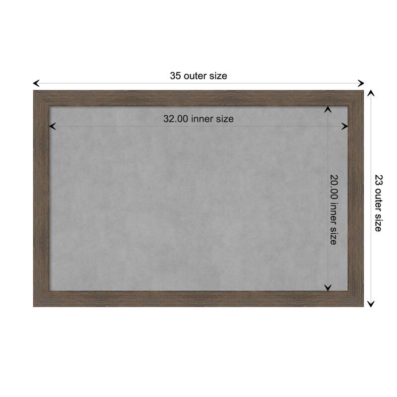 Amanti Art Hardwood Mocha Narrow Framed Magnetic Board - Board Size 32x20