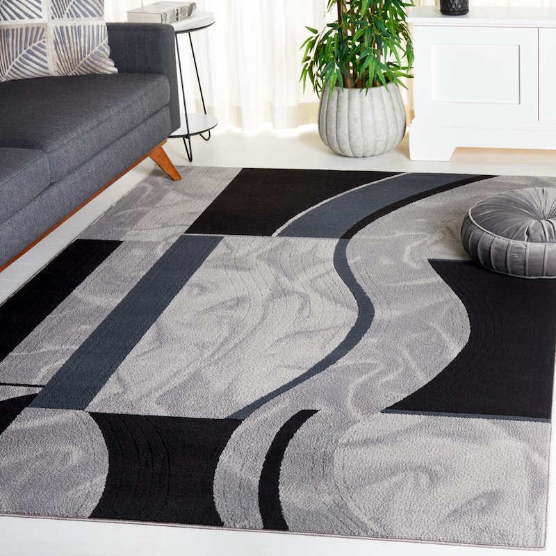 SAFAVIEH Odyssey Gumersinda Mid-Century Modern Rug - 4' x 6' - Ivory/Grey Black