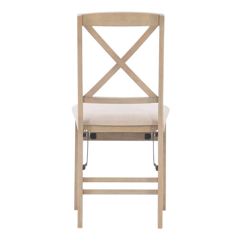 Lesvos X Back Grey Wash Folding Side Dining Chair (Set of 2)
