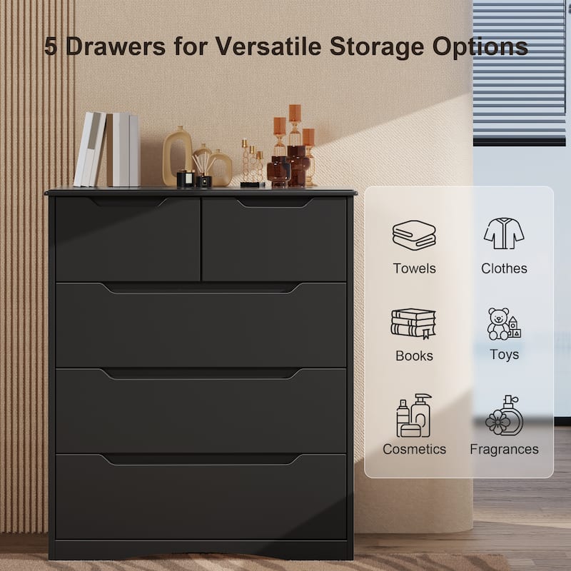 3/4/5/6 Drawer Dresser, Chest of Drawers with Large Storage, Tall Dresser and Organizer Wooden Cabinet
