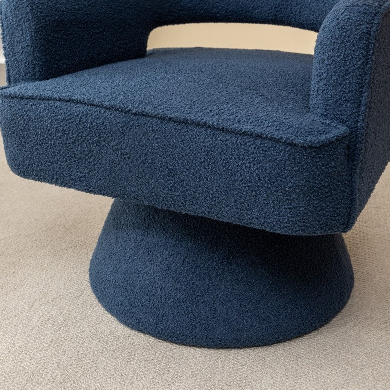 SEYNAR Modern Glam Open Back Velvet Upholstered Round Swivel Accent Arm Barrel Chair for Living Room Set of 2
