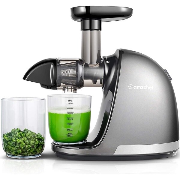 AMZCHEF Slow Cold Press Juicer with Reverse Function Masticating Juicer with 2 Cups Brush 150W 90 110 RPM Bed Bath Beyond 40407051
