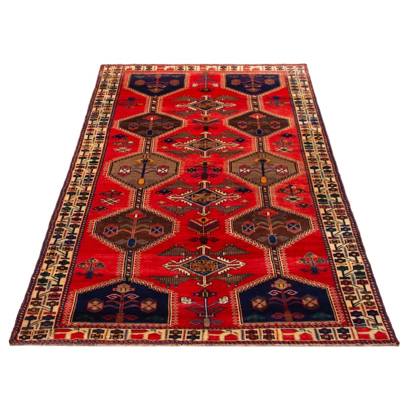 ECARPETGALLERY Hand-knotted Melis Red Wool Rug - 5'4 x 9'7