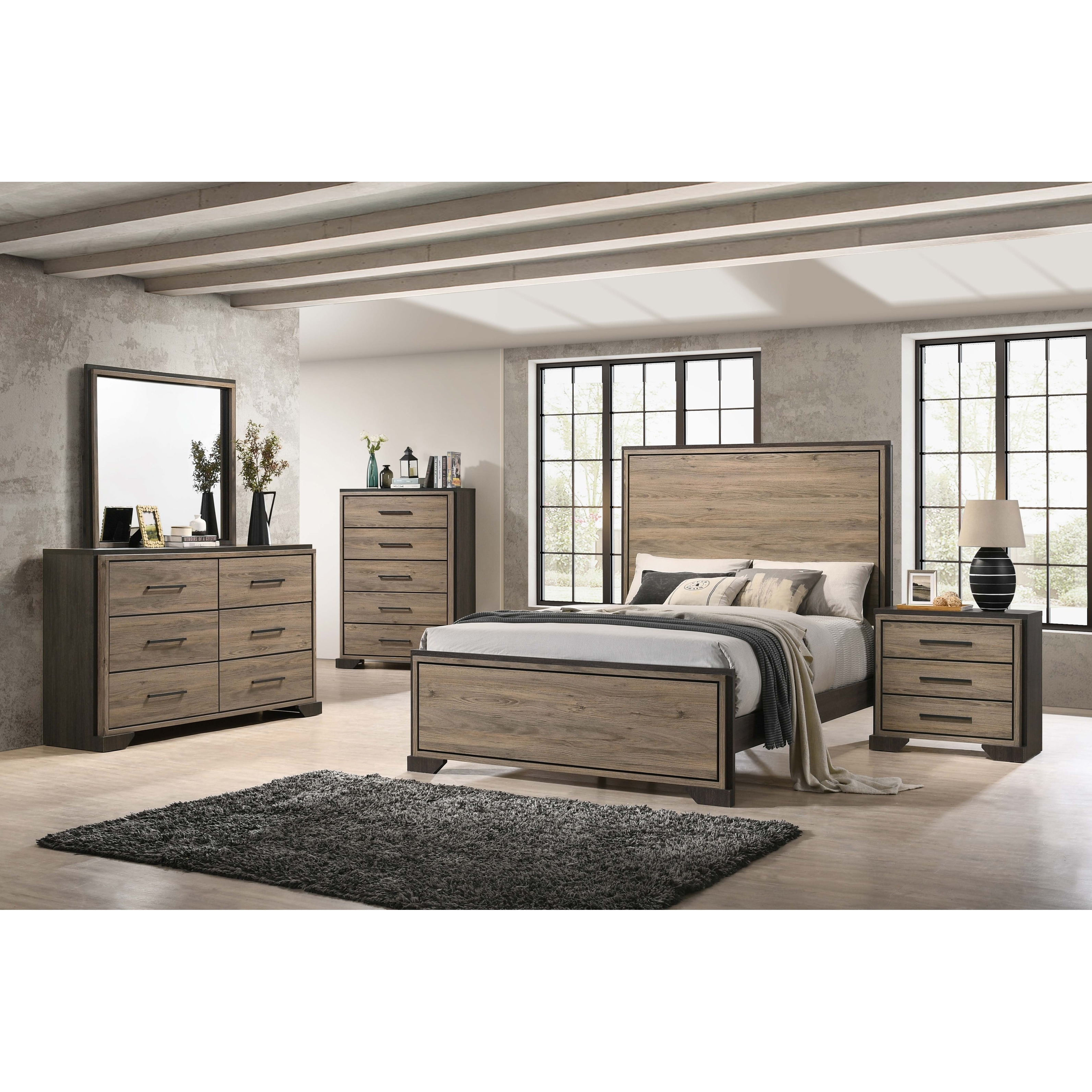 Coaster Baker 4-Piece California King Bedroom Set Brown and Light Taupe