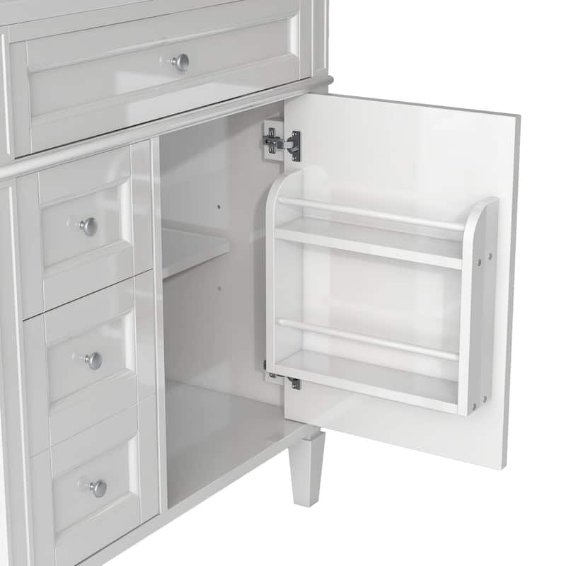 Plywood Freestanding Bathroom Vanity Set in Maple with Mirror Cabinet - 30" x 18"